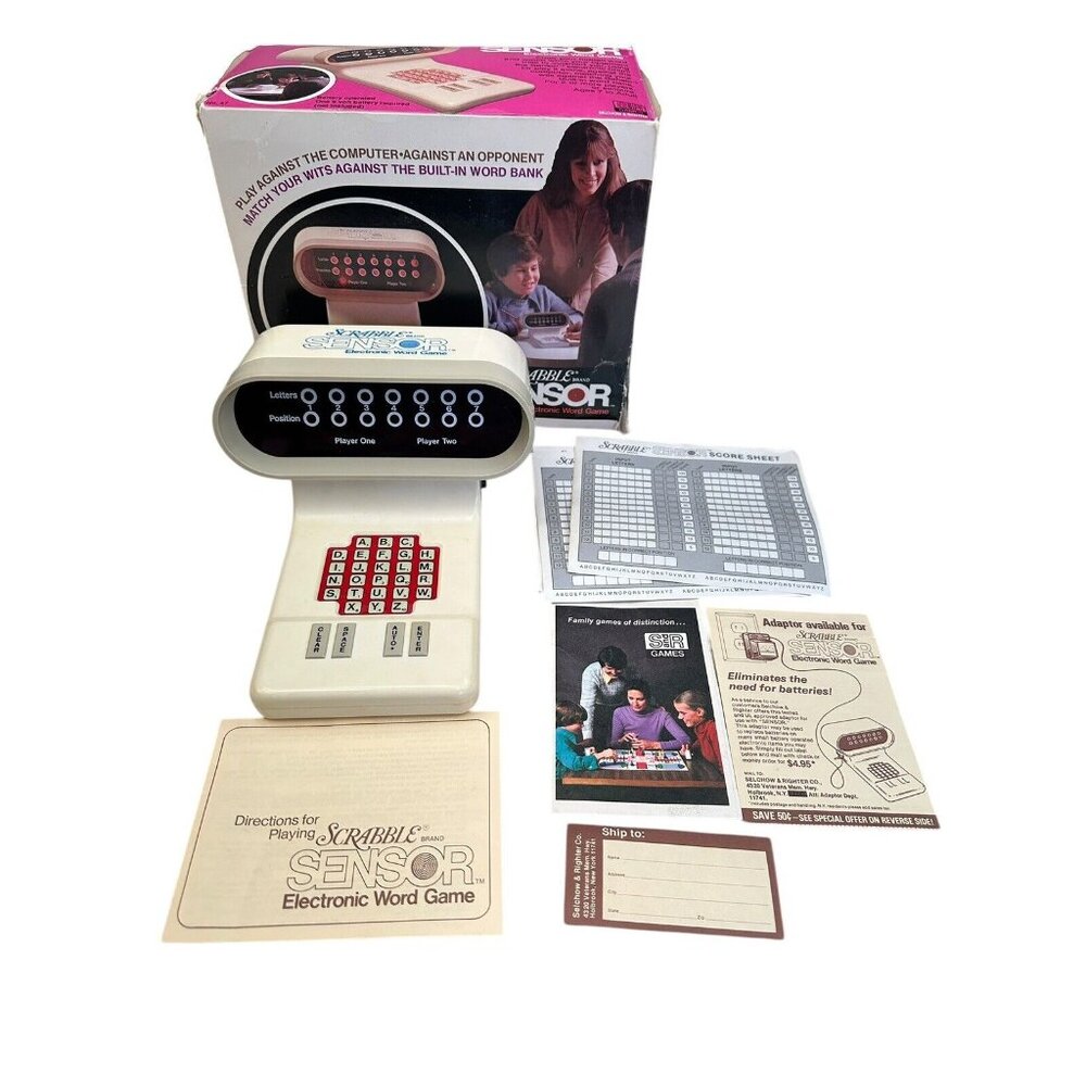Vintage Electronic Scrabble Word Game By Selchow & Righter USA 1970s, Works!